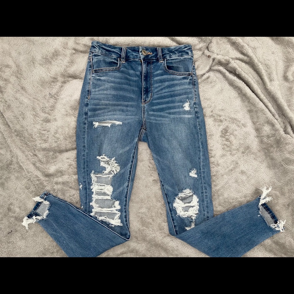 American Eagle Ripped High Waisted Skinny Jeans